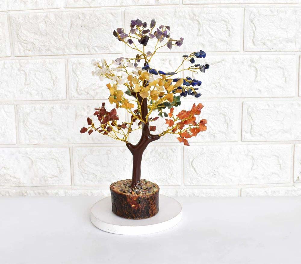300 Chips Gemstone Tree 7 Chakra Healing Crystal Tree