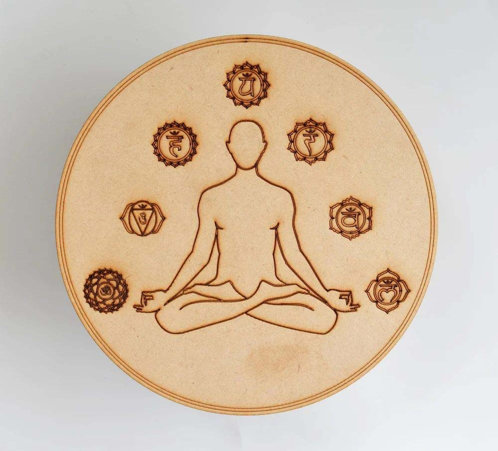 7 Chakra with Yoga Crystal Grid Board