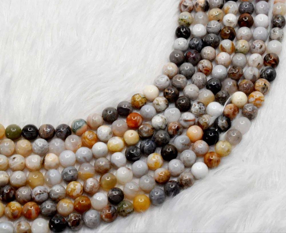 8mm Bamboo Leaf Round Beads