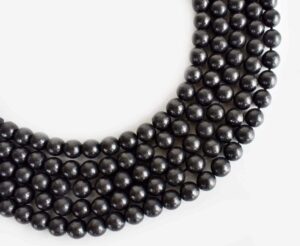 8mm Black Shungite Beads