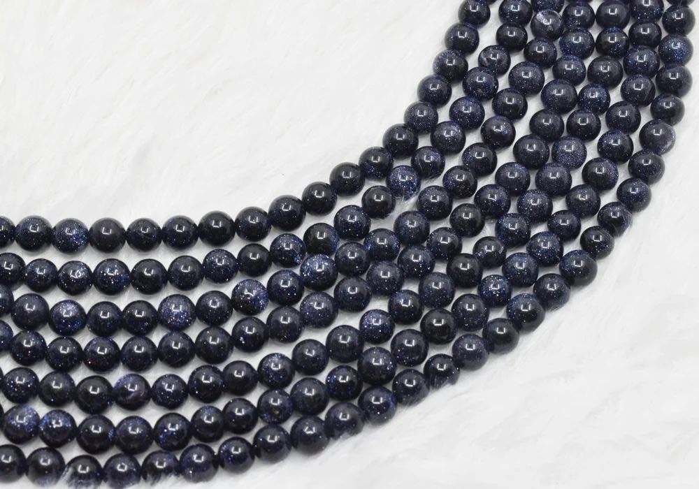 8mm Blue Sandstone Beads