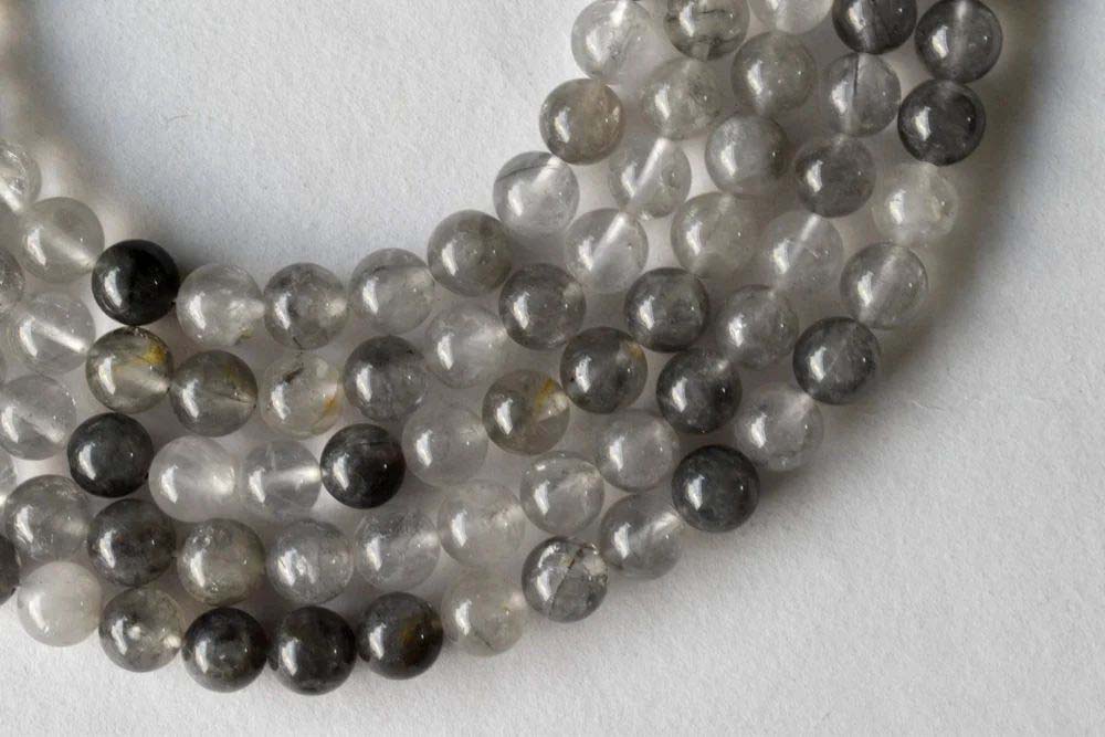 8mm Cloudy Quartz Beads