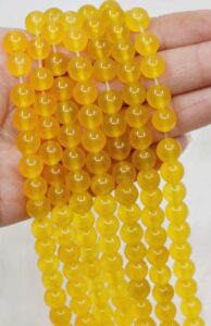8mm Crystal Jewelry Beads Yellow Jade  Healing Gemstone Beads