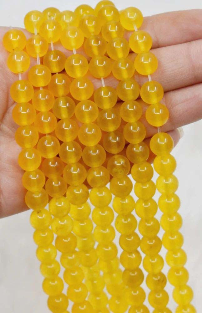 8mm Crystal Jewelry Beads Yellow Jade  Healing Gemstone Beads