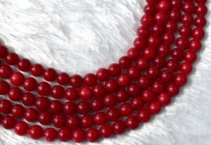 8mm Crystal Jewelry Beads  Red Coral Synthetic Gemstone Beads