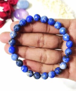 8mm Faceted Beads Bracelet Lapis Lazuli Crystal Bracelet