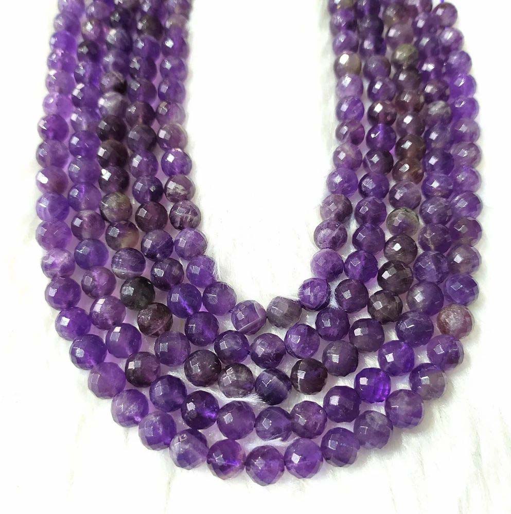 8mm Faceted Jewelry Beads Amethyst Gemstones Crystal Beads