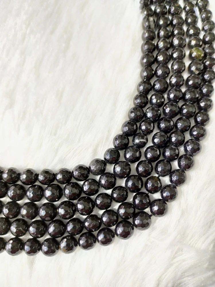 8mm Faceted Jewelry Beads Black Tourmaline Crystal Beads