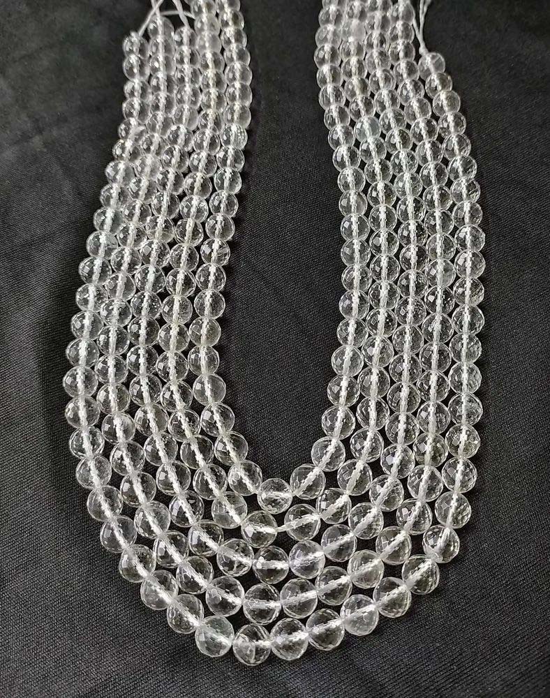 8mm Faceted Jewelry Beads Clear Quartz Healing Crystal Beads
