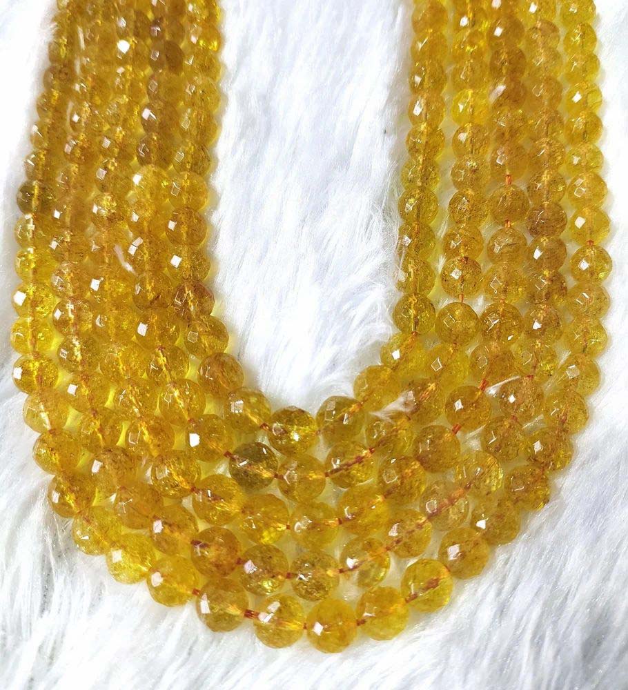 8mm Faceted Jewelry Beads Heated Citrine Crystal Beads