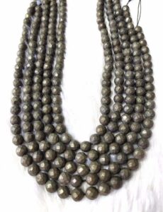 8mm Faceted Jewelry Beads Pyrite Healing Crystal Beads
