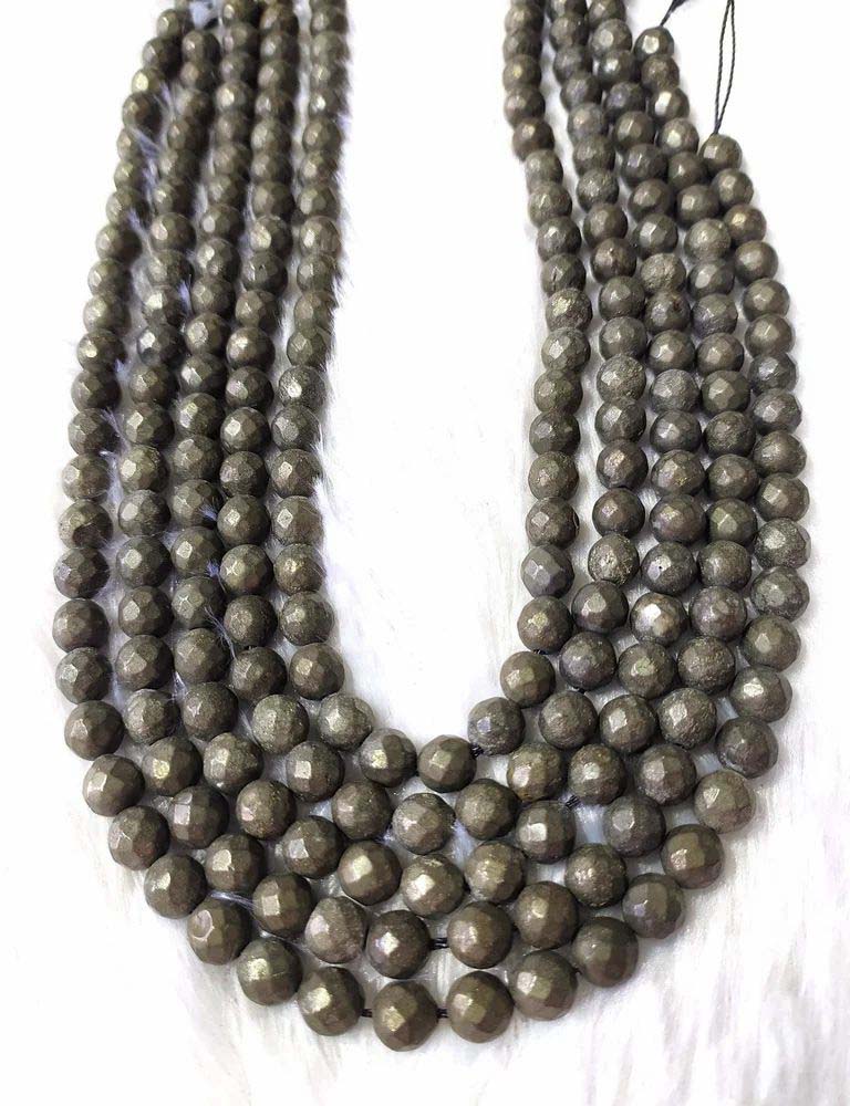 8mm Faceted Jewelry Beads Pyrite Healing Crystal Beads