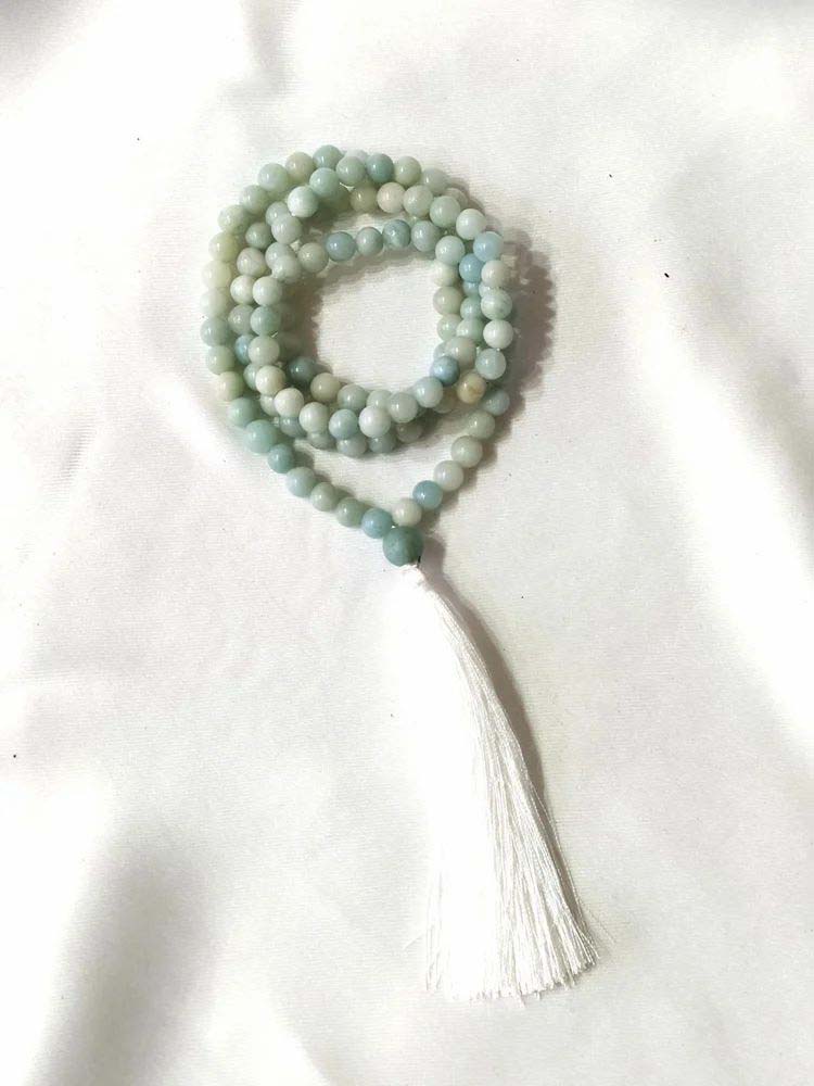 8mm Gemstone Mala Amazonite 108 Prayer Bead Mala Jap Mala