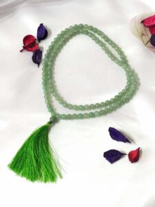 8mm Gemstone Mala Green Aventurine 108 Prayer Beads Jap Mala