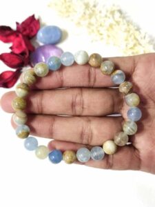 8mm Healing Bracelet Blue Calcite Gemstone Bracelet