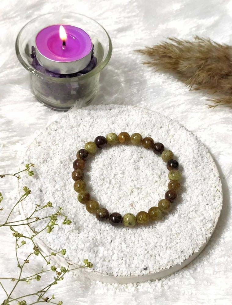 8mm Healing Bracelet Green Tourmaline Gemstone Bracelet