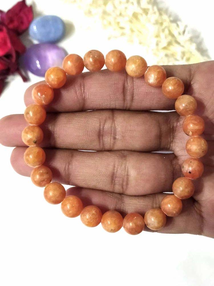 8mm Healing Bracelet Orange Calcite Gemstone Bracelet