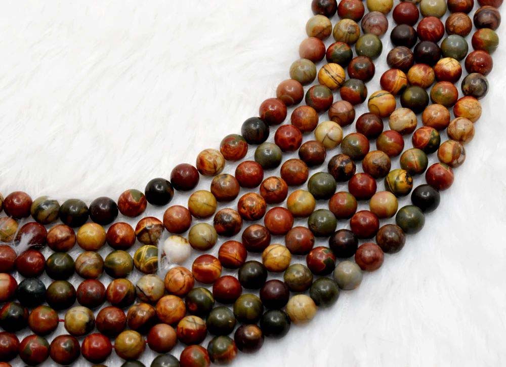 8mm Multi Picasso Jasper Beads