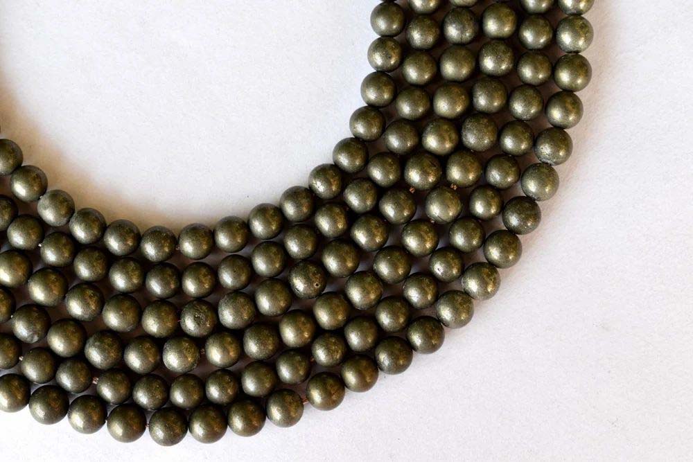 8mm Pyrite Stone Beads
