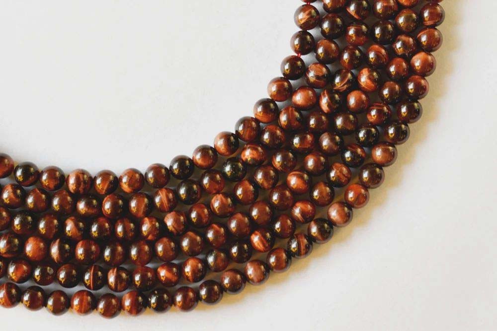 8mm Red Tiger Eye Beads