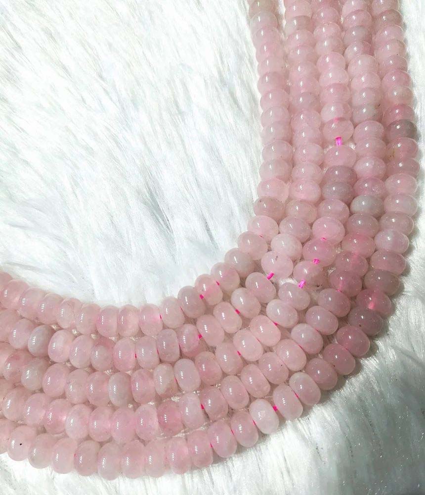 8mm Rondelle Jewelry Beads Rose Quartz Healing Crystal Beads