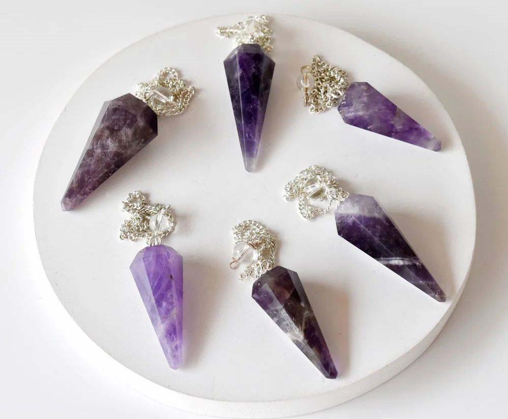 Amethyst Faceted Cone Pendulum