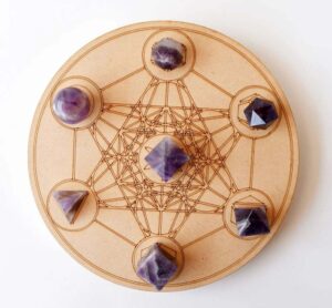 Amethyst Platonic Solids Sacred Geometric Stones Set
