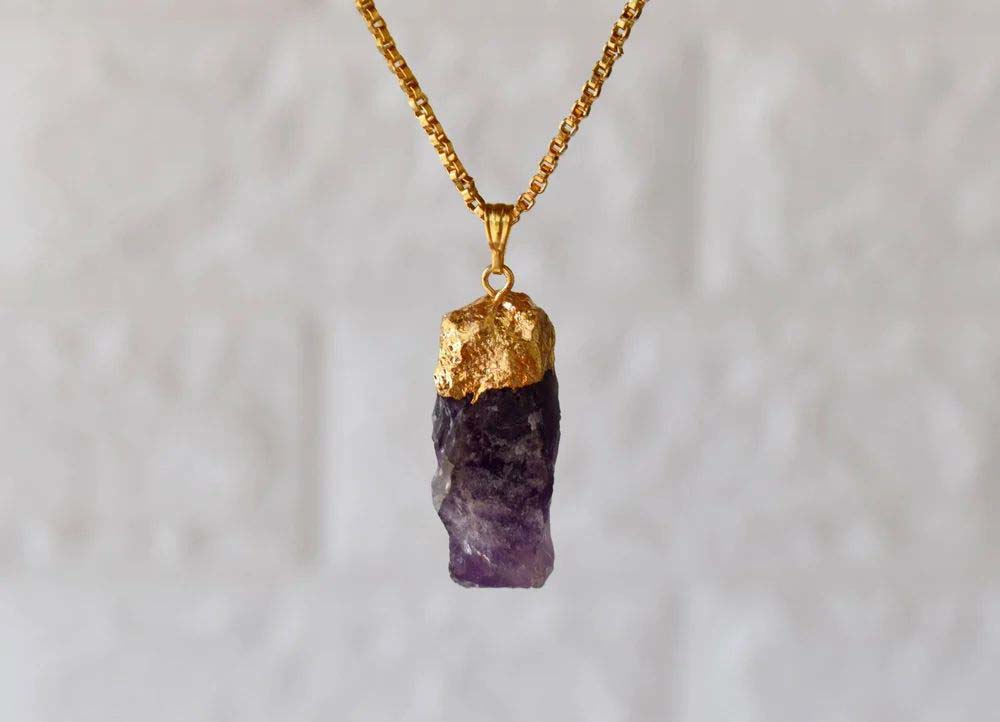 Amethyst Rough Stone Pendants