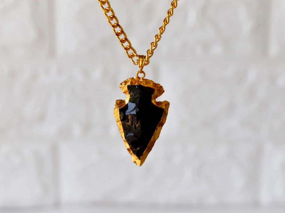 Black Obsidian Arrowhead Pendant