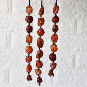 Carnelian Tumbled Stone Car Hanger With Chips Tassel