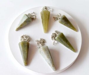 Green Aventurine Faceted Cone Pendulum