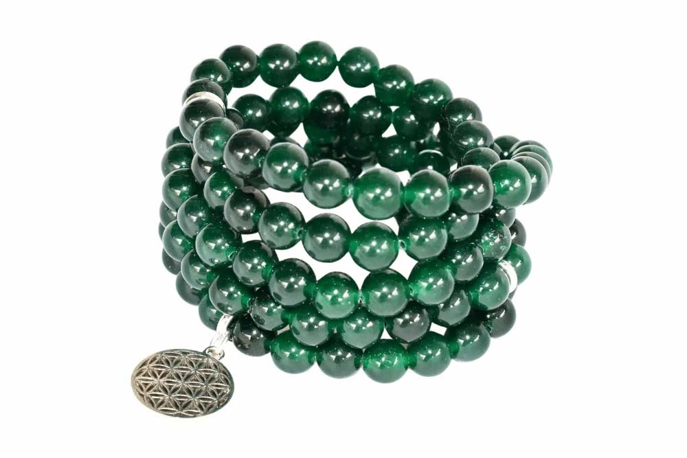Green Jade Beads Mala Bracelet