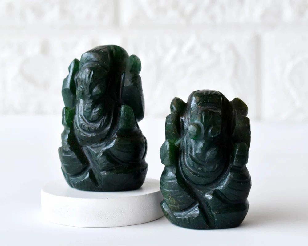 Green Jade Ganesha Statue