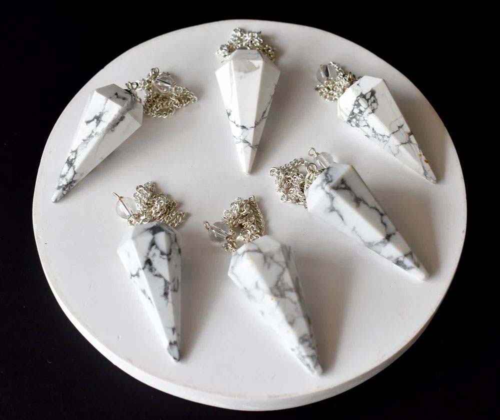 Howlite Faceted Cone Pendulum