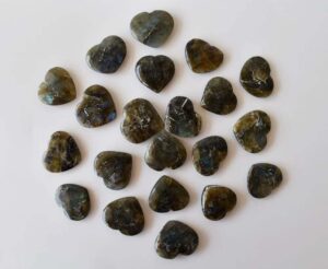 Labradorite Puffy Mini Hearts