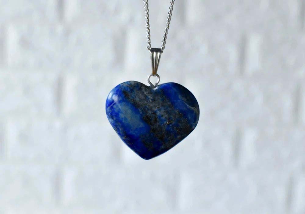 Lapis Lazuli Crystal Heart Pendant