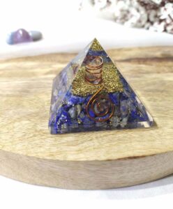 Lapis Lazuli Orgone pyramid With Clear Quartz Crystal Pencil