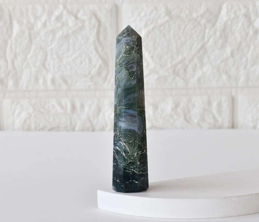 Moss Agate Obelisk Point