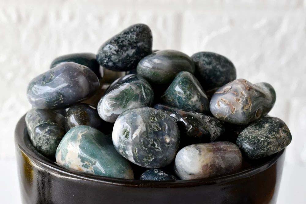 Moss Agate Tumbled