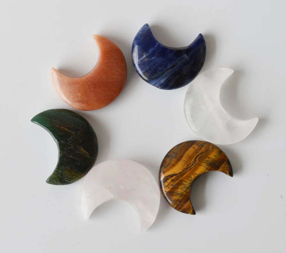 Natural Polished  Crystal Moons