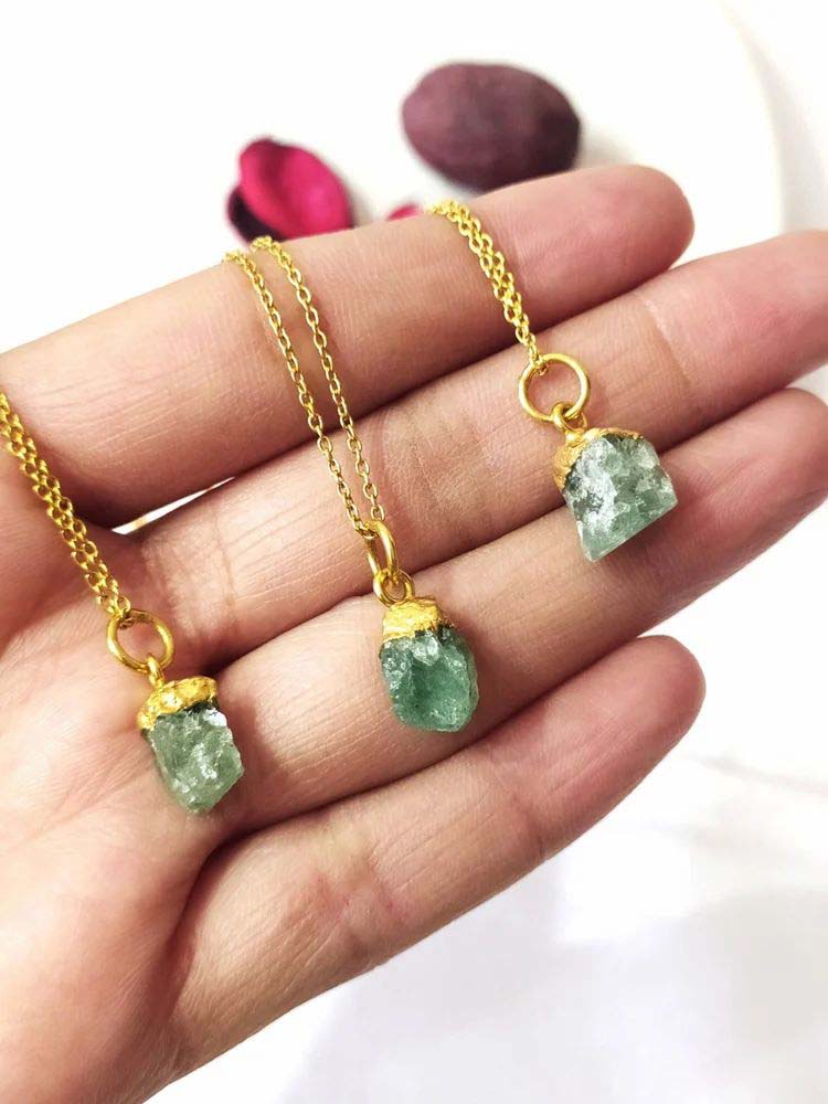 Natural Raw Green Aventurine Crystal Pendant