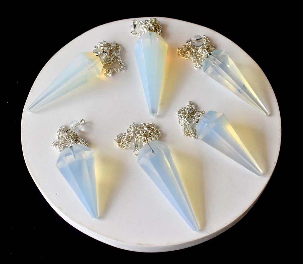 Opal Faceted Cone Pendulum