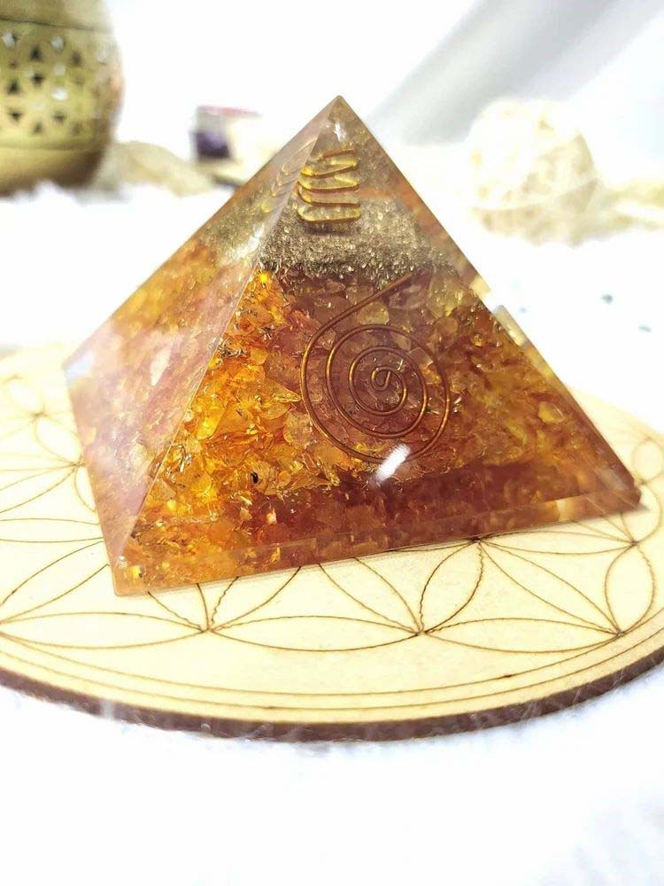 Orgone Pyramid Citrine Pyramid Crystal Energy Pyramid