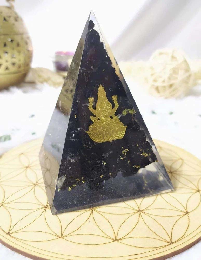 Orgone Pyramid  Black Tourmaline Laxmi Pyramid