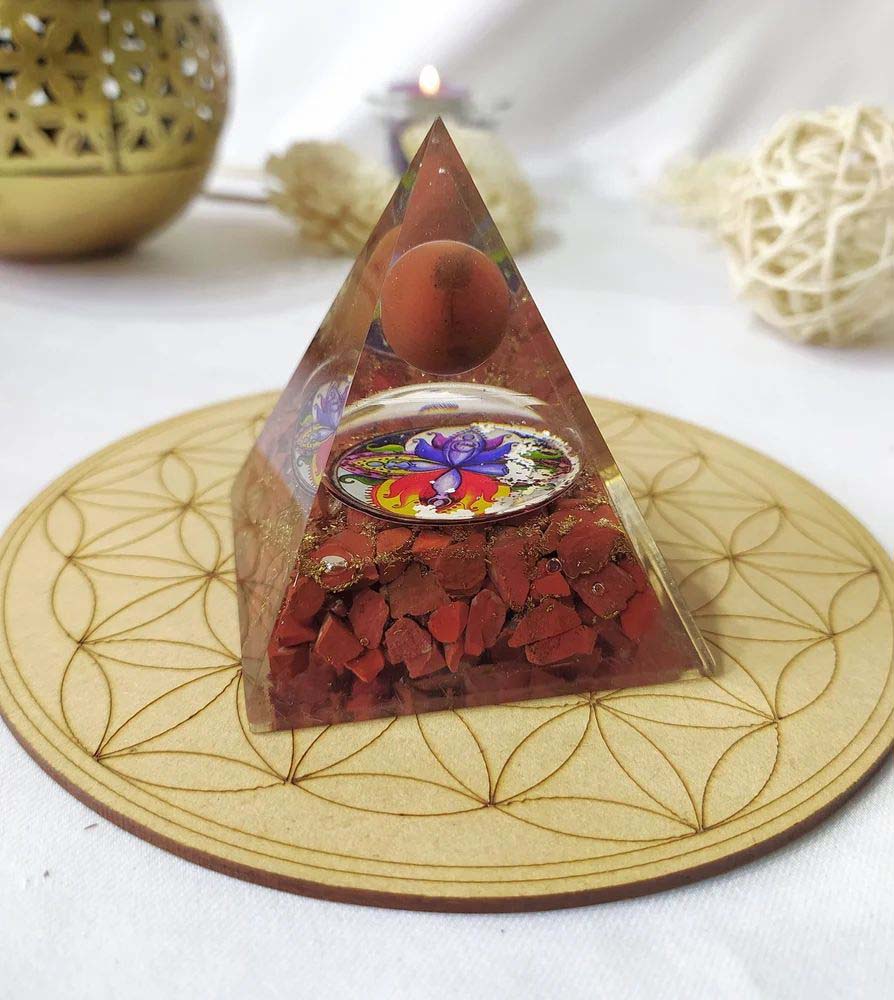 Orgone Pyramid  Red Jasper Pyramid Crystal Energy Pyramid