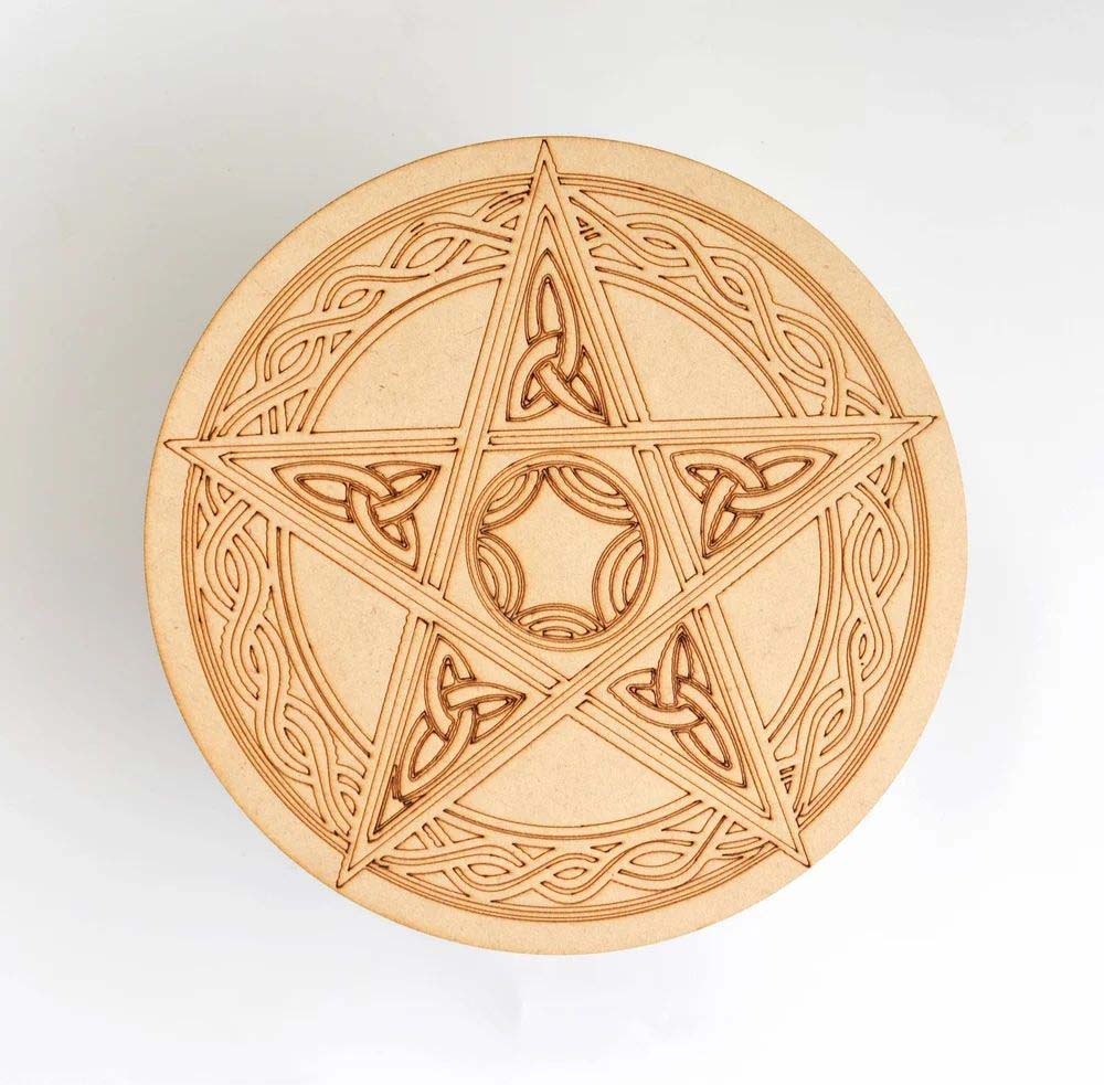Pentacle Triquetra Crystal Grid Board
