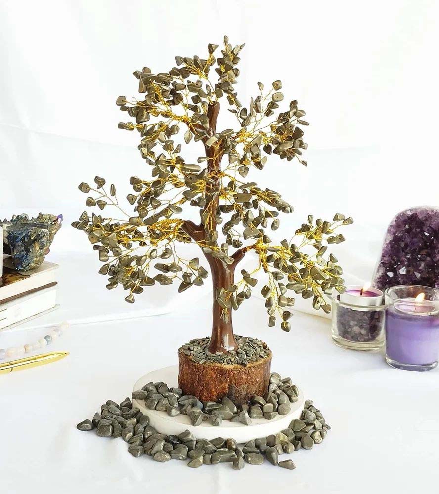 Pyrite Stone 500 Chips Crystal Tree