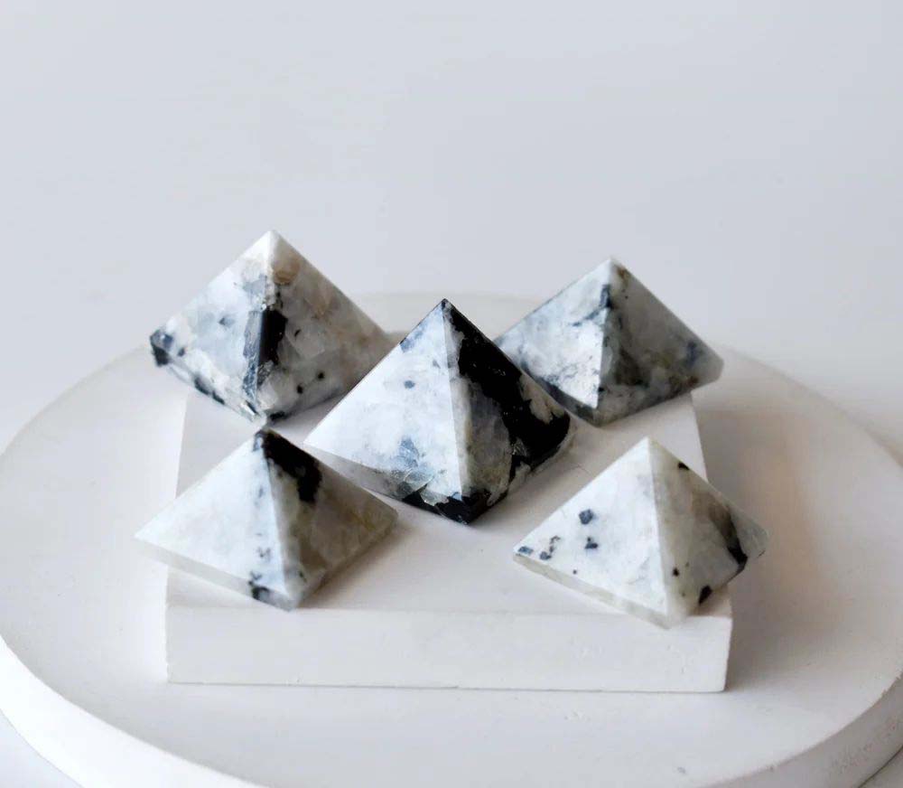 Rainbow Moonstone Crystal Pyramids