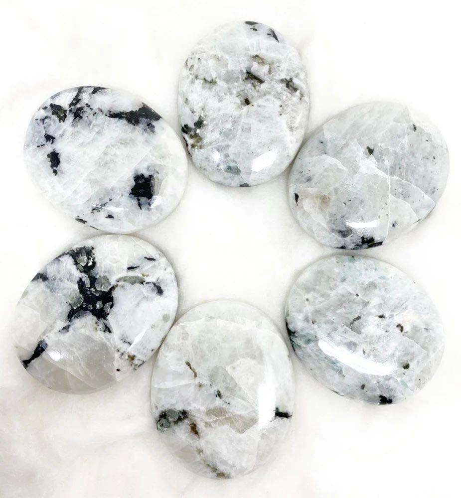 Rainbow Moonstone Palm Stones Pocket Healing Stone Pocket Palm Stones