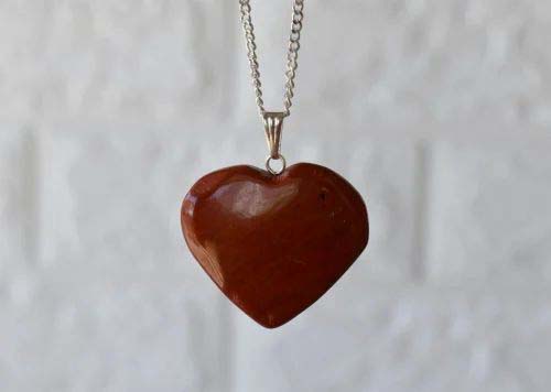Red Jasper Crystal Heart Pendant